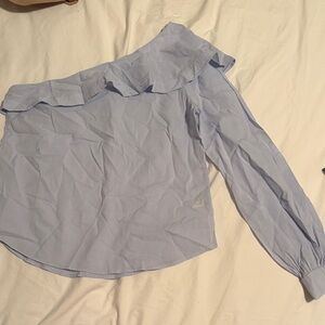 A.L.C. Sky Blue Off-Shoulder Blouse